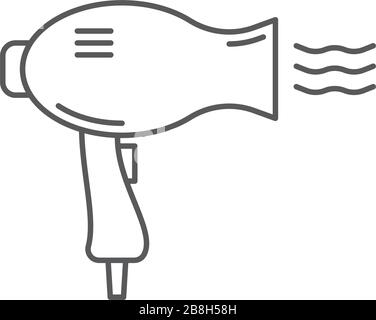 Hair dryer vector icon, isolated on white background Stock Vector