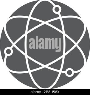atom vector icon concept, isolated on white background Stock Vector