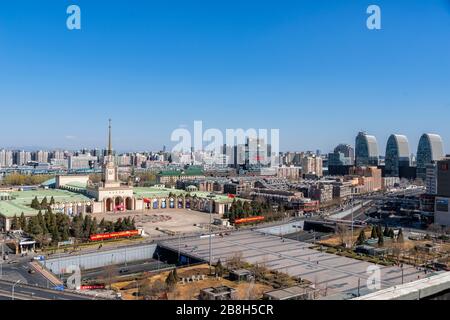 Beijing, China -March 12, 2019:Beijing Exhibition Center , Beijing Xicheng District No. 135 Xizhimen Street Stock Photo