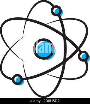 atom vector icon concept, isolated on white background Stock Vector