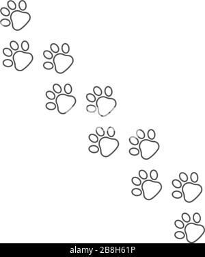 Black Paw Print vector icon, isolated on white background Stock Vector
