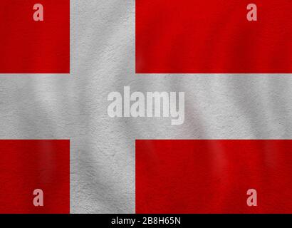 Travel and learn danish language concept with Denmark flag background Stock Photo