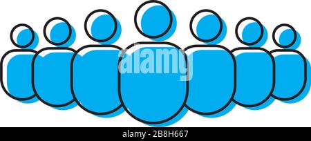 People icon set. Crowd of people, isolated on white background Stock Vector