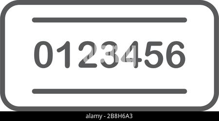 License plate vector icon, isolated on white background Stock Vector