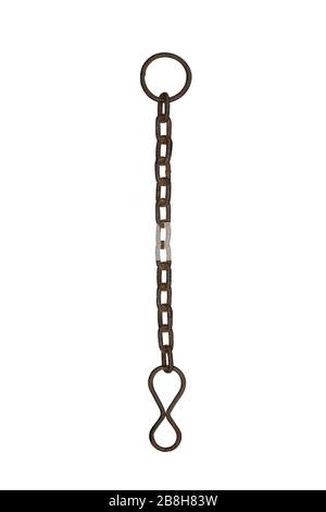 chain, chain hook, old chain isolated on white background Stock Photo