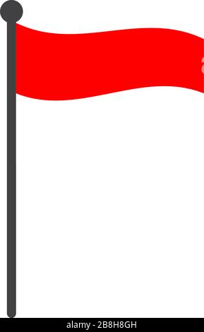 indonesia flag with pole icon vector isolated on white background Stock Vector