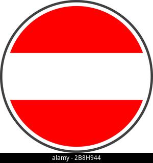Circle austria flag with icon vector isolated on white background Stock Vector