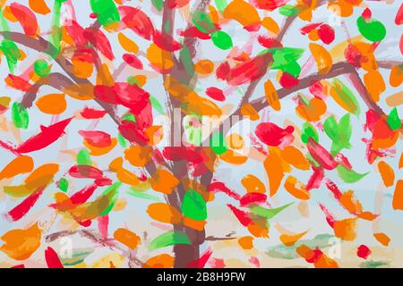 Abstract multicolored image, made with a brush. Stock Vector