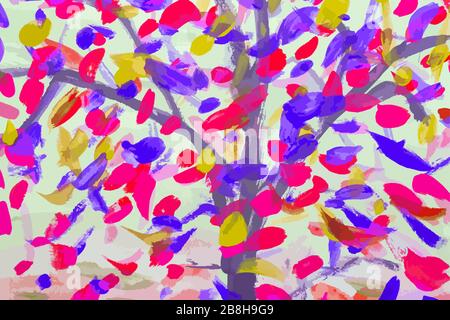 Abstract multicolored image, made with a brush. Stock Vector