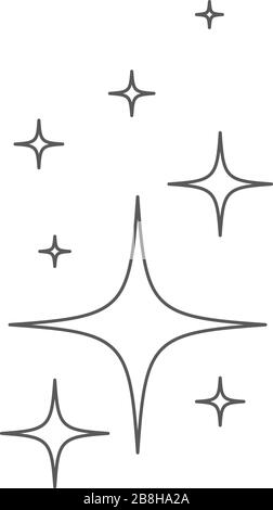 magic stars twinkling icon vector, pictogram, linear style, mobile concept, web icon design isolated illustration Stock Vector