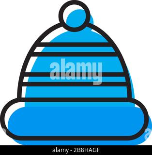Winter hat vector icon. Emblem isolated on white background. Modern simple icon style for graphic and web design Stock Vector