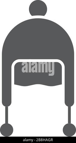 Winter hat vector icon. Emblem isolated on white background. Modern simple icon style for graphic and web design Stock Vector