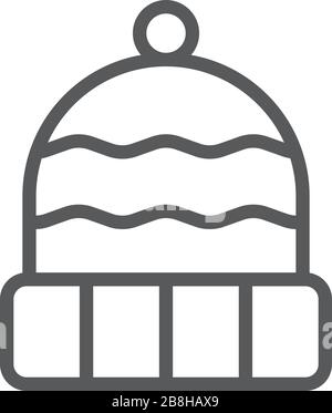 Winter hat vector icon. Emblem isolated on white background. Modern simple icon style for graphic and web design Stock Vector