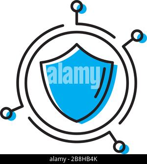 technology shield concept design vector icon isolated on white background Stock Vector