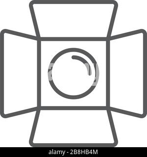 Studio light vector icon design isolated on white, pictogram. Stock Vector