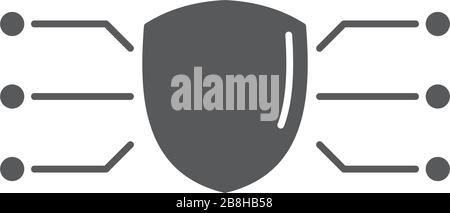 technology shield concept design vector icon isolated on white background Stock Vector
