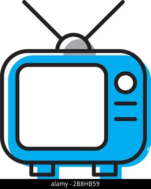 television vector icon design concept, isolated on white background Stock Vector