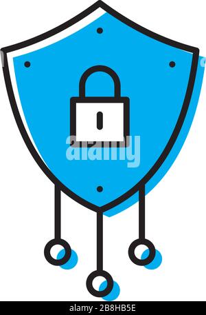 technology shield concept design vector icon isolated on white background Stock Vector