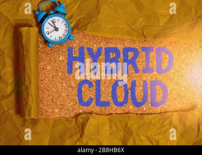 Handwriting text writing Hybrid Cloud. Conceptual photo computing environment that combines public and a private cloud Stock Photo