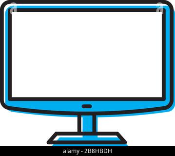 television vector icon design concept, isolated on white background Stock Vector
