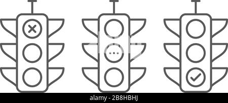 traffic light vector icon concept design isolated on white background Stock Vector