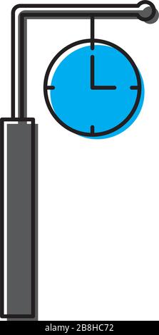 train station clock vector icon concept design isolated on white background Stock Vector