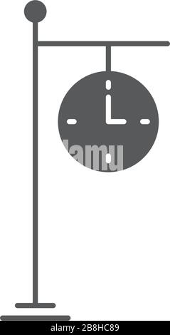 train station clock vector icon concept design isolated on white background Stock Vector