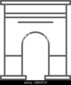 Triumphal arch architecture vector icon concept, isolated on white background Stock Vector