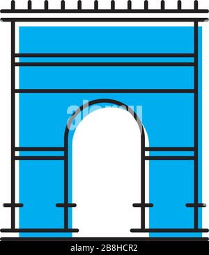Triumphal arch architecture vector icon concept, isolated on white background Stock Vector