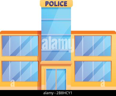 Police glass office icon. Cartoon of police glass office vector icon for web design isolated on white background Stock Vector