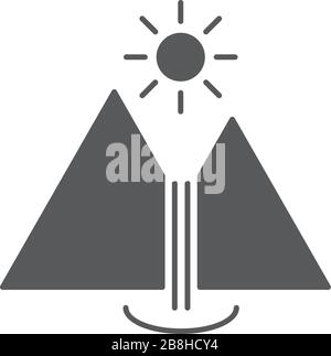 waterfall landscape vector icon concept, isolated on white background Stock Vector