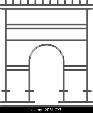 Triumphal arch architecture vector icon concept, isolated on white background Stock Vector