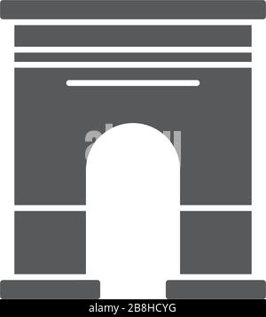 Triumphal arch architecture vector icon concept, isolated on white background Stock Vector
