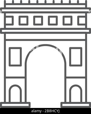 Triumphal arch architecture vector icon concept, isolated on white background Stock Vector