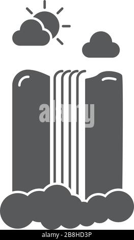 waterfall landscape vector icon concept, isolated on white background Stock Vector