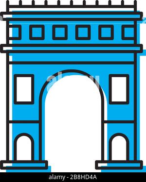 Triumphal arch architecture vector icon concept, isolated on white background Stock Vector