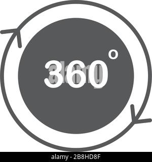 360 degree view vector icon isolated on white background Stock Vector