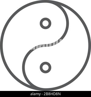 yin yang vector icon concept, isolated on white background Stock Vector