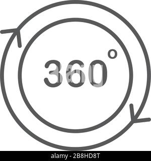 360 degree view vector icon isolated on white background Stock Vector