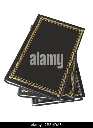 The new books in leather cover isolated on white background with clipping path. High Quality Stock Photo