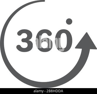 360 degree view vector icon isolated on white background Stock Vector