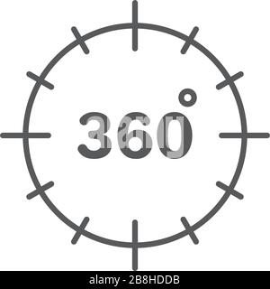 360 degree view vector icon isolated on white background Stock Vector