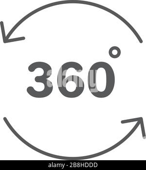 360 degree view vector icon isolated on white background Stock Vector