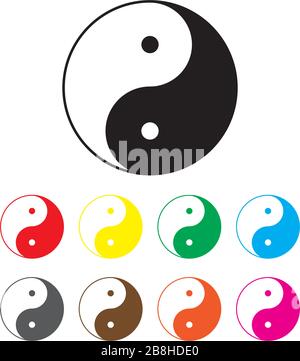 yin yang vector icon concept, isolated on white background Stock Vector