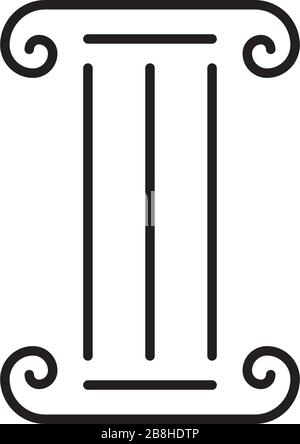 Antique Column pillar vector icon concept, isolated on white background Stock Vector
