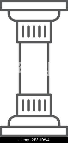 Antique Column pillar vector icon concept, isolated on white background Stock Vector