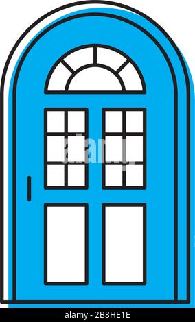 arched door vector icon concept, isolated on white background Stock Vector