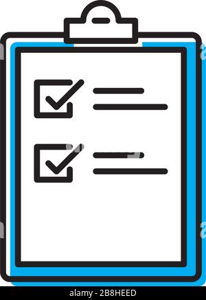 clipboard checklist vector icon concept, isolated on white background Stock Vector