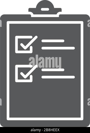 clipboard checklist vector icon concept, isolated on white background Stock Vector