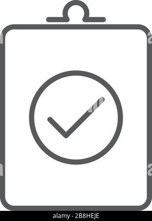 clipboard checklist vector icon concept, isolated on white background Stock Vector